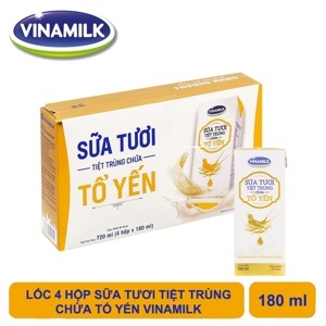 Thùng 24 hộp sữa tươi tiệt trùng chứa tổ yến Vinamilk 180ml