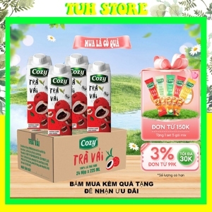 Thùng 24 hộp trà vải Cozy 225ml