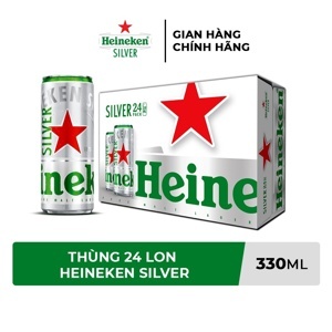 Thùng 24 lon bia Heineken Silver 330ml