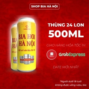 Thùng 24 lon bia hơi Hà Nội lon 500ml thùng