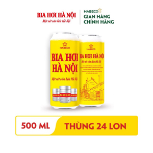Thùng 24 lon bia hơi Hà Nội lon 500ml thùng