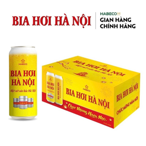 Thùng 24 lon bia hơi Hà Nội lon 500ml thùng