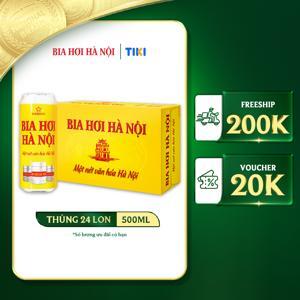 Thùng 24 lon bia hơi Hà Nội lon 500ml thùng