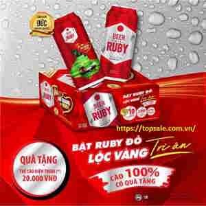 Thùng 24 lon bia Red Ruby lon 330ml