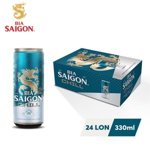 Thùng 24 lon bia Sài Gòn Chill 330ml