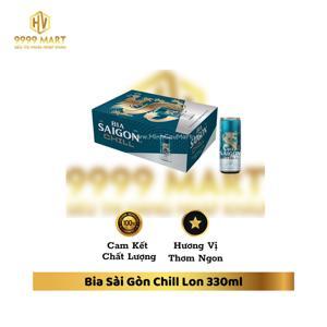Thùng 24 lon bia Sài Gòn Chill 330ml