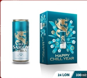 Thùng 24 lon bia Sài Gòn Chill 330ml