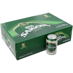 Thùng 24 lon bia Sài Gòn Lager 330ml