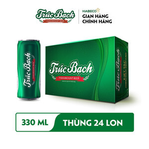 Thùng 24 lon bia Trúc Bạch 330ml