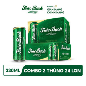 Thùng 24 lon bia Trúc Bạch 330ml
