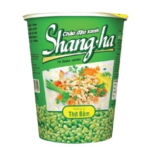 Thùng 24 ly cháo đậu xanh thịt bằm Shangha 50g