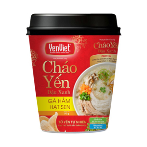 Thùng 24 ly cháo yến Yến Việt đậu xanh thịt bằm 50g