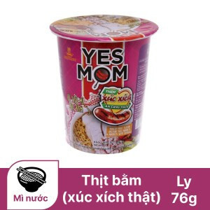 Thùng 24 ly hủ tiếu mì Yes Mom thịt bằm 76g