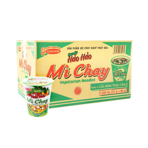 Thùng 24 ly mì chay Handy Hảo Hảo lẩu nấm thập cẩm 66g