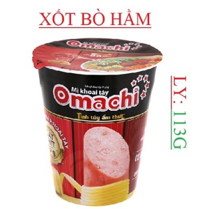 Thùng 24 ly mì khoai tây Omachi xốt bò hầm 113g (có cây thịt thật)