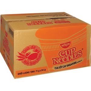 Thùng 24 ly mì Nissin vị cua sốt cay Singapore 71g