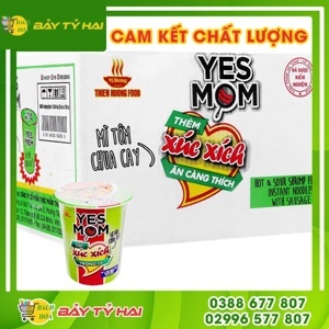 Thùng 24 ly mì Yes Mom tôm chua cay 76g