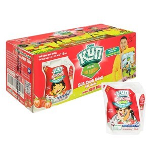 Thùng 24 túi sữa chua uống LiF Kun hương kem dâu 110ml