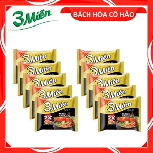 Thùng 30 gói mì 3 Miền Gold tôm chua cay đặc biệt 75g