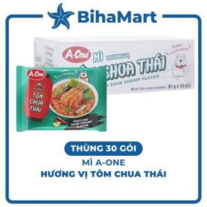 Thùng 30 gói mì A-One tôm chua Thái 85g