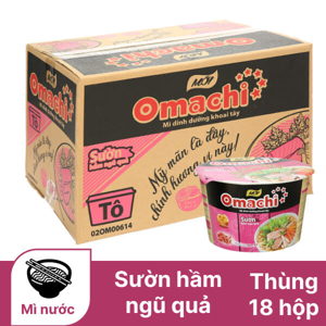 Thùng 30 gói mì khoai tây Omachi sườn hầm ngũ quả 80g