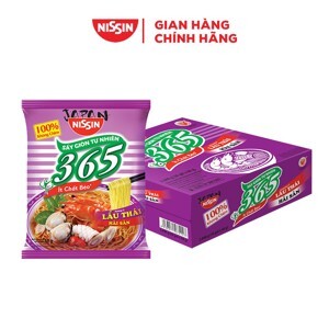 Thùng 30 gói mì không chiên Nissin 365 lẩu Thái hải sản 68g