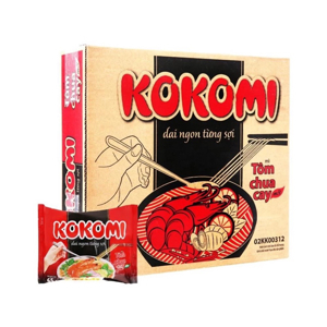 Thùng 30 gói mì Kokomi Đại vị tôm chua cay thường ngày 90g