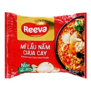 Thùng 30 gói mì Reeva lẩu nấm chua cay 85g