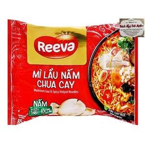 Thùng 30 gói mì Reeva lẩu nấm chua cay 85g