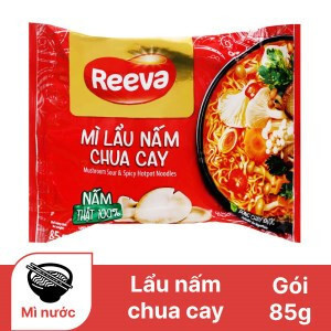 Thùng 30 gói mì Reeva lẩu nấm chua cay 85g