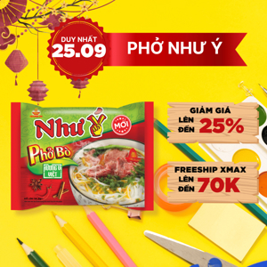 Thùng 30 gói phở bò Như Ý 65g