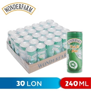 Thùng 30 lon trà bí đao Wonderfarm 240ml