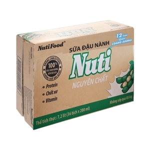 Thùng 36 bịch sữa đậu nành Nuti nguyên chất 200ml