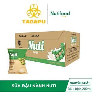 Thùng 36 bịch sữa đậu nành Nuti nguyên chất 200ml