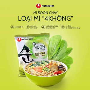 Thùng 40 gói mì chay Nongshim Soon Veggie Ramyun 112g