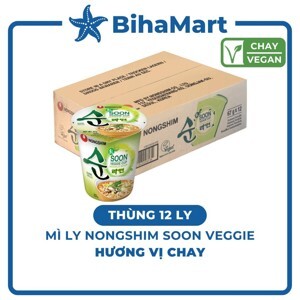 Thùng 40 gói mì chay Nongshim Soon Veggie Ramyun 112g