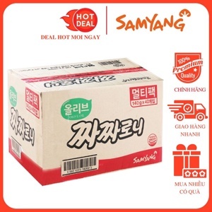 Thùng 40 gói mì trộn tương tàu dầu olive Samyang 140g