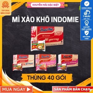 Thùng 40 gói mì xào khô Indomie Goreng Rendang vị bò cay 91g