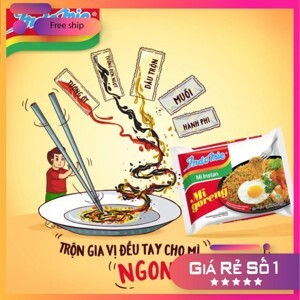 Thùng 40 gói mì xào khô Indomie Goreng Rendang vị cay nồng 79g