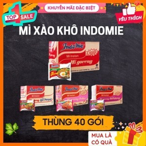 Thùng 40 gói mì xào khô Indomie Goreng Rendang vị bò cay 91g