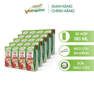 Thùng 40 hộp thức uống ngũ cốc ăn kiêng Việt Ngũ Cốc 180ml