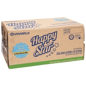 Thùng 48 bịch sữa dinh dưỡng có đường Vinamilk Happy Star 220ml