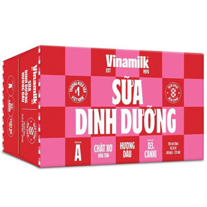 Thùng 48 bịch sữa dinh dưỡng hương dâu Vinamilk A&D3 220ml