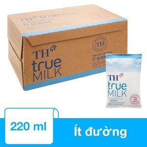 Thùng 48 bịch sữa tươi tiệt trùng ít đường TH true MILK 220ml