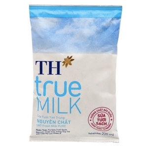 Thùng 48 bịch sữa tươi tiệt trùng nguyên chất không đường TH true MILK 220ml