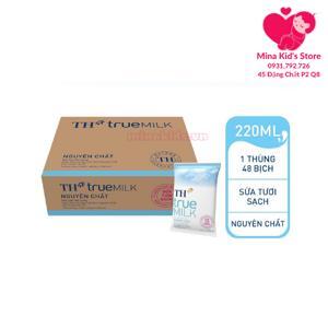 Thùng 48 bịch sữa tươi tiệt trùng nguyên chất không đường TH true MILK 220ml