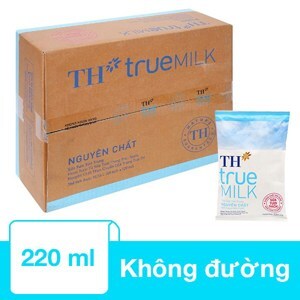 Thùng 48 bịch sữa tươi tiệt trùng nguyên chất không đường TH true MILK 220ml