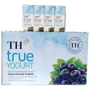 Thùng 48 chai sữa chua uống hương việt quất TH True Yogurt 180ml