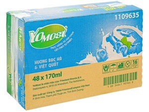 Thùng 48 hộp sữa chua uống bạc hà việt quất YoMost 170ml