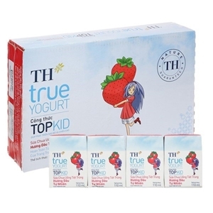 Thùng 48 hộp sữa chua uống hương dâu TH True Yogurt Top Kid 110ml